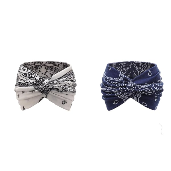 Boho Style & Paisley Print Hair Band Wide Elastic Hair Band【2PC】