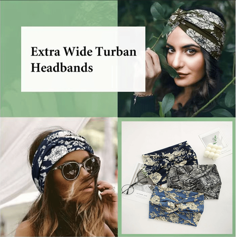 Boho Style & Paisley Print Hair Band Wide Elastic Hair Band【2PC】
