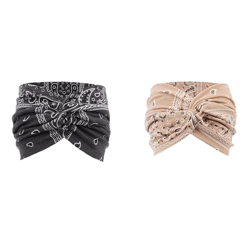 Boho Style & Paisley Print Hair Band Wide Elastic Hair Band【2PC】
