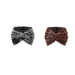 Boho Style & Paisley Print Hair Band Wide Elastic Hair Band【2PC】