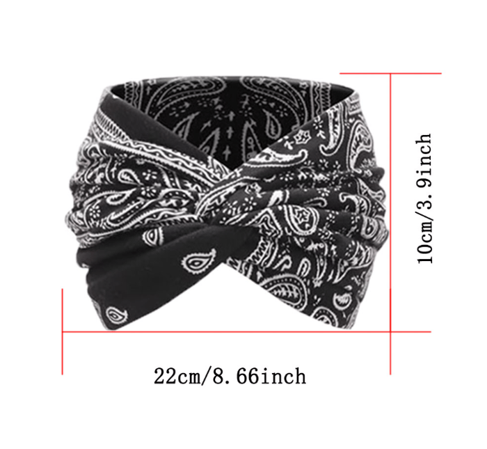 Boho Style & Paisley Print Hair Band Wide Elastic Hair Band【2PC】