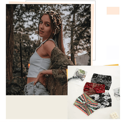 Boho Style & Paisley Print Hair Band Wide Elastic Hair Band【2PC】